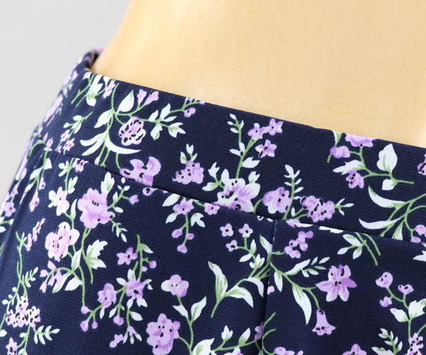 【SALE】シャーリング花柄プリントロングスカート