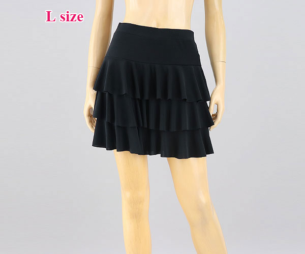 Lサイズ☆3段フリルオーバースカート