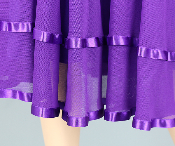 人気メッシュリボンパイピングミディアムスカート