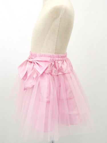 キッズ☆リボン付きチュールスカート～ピンク