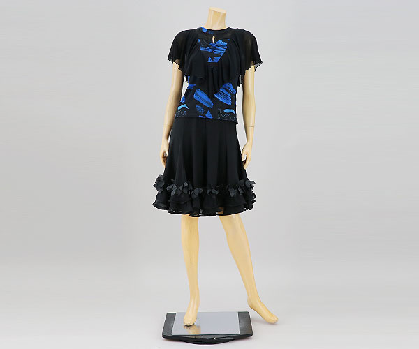 社交ダンス☆裾デザインフリルミディアムスカート