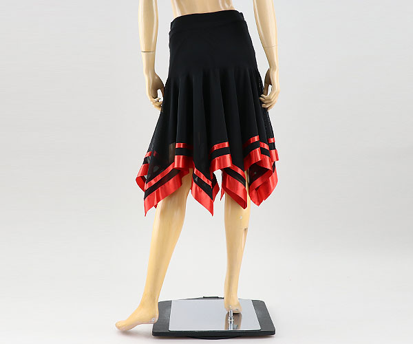 社交ダンス☆裾リボンキュートなミディアムスカート