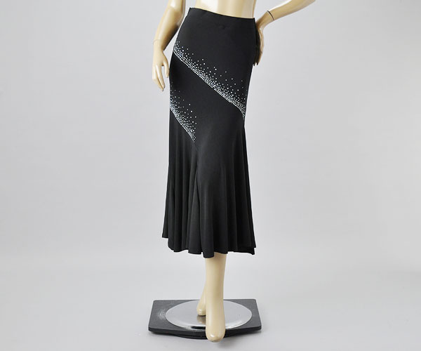 社交ダンス衣装 ドレスの販売 インスピレーション ルンバ Sale ラインストーンが綺麗なロングスカート