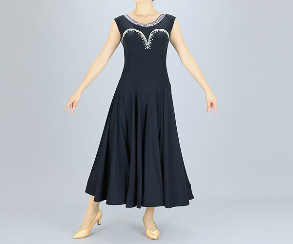 社交ダンス衣装 ドレスの販売 インスピレーション ルンバ インナーパンツ付き エレガントロングワンピース