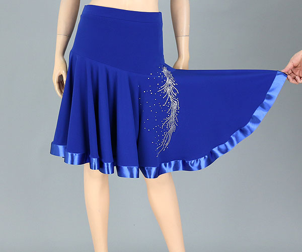 社交ダンス☆斜めのラインストーンが綺麗なミディアムスカート