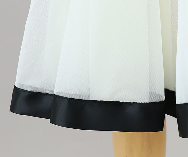 【SALE】裾リボンパイピングミディアムスカート